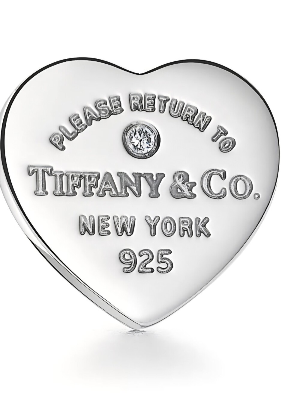 Tiffany & Co Stud Earrings W/ Diamond. Sterling Silver, W/ Tags.